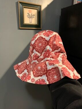 Kate Quinn Kids Red Patterned Sun Hat